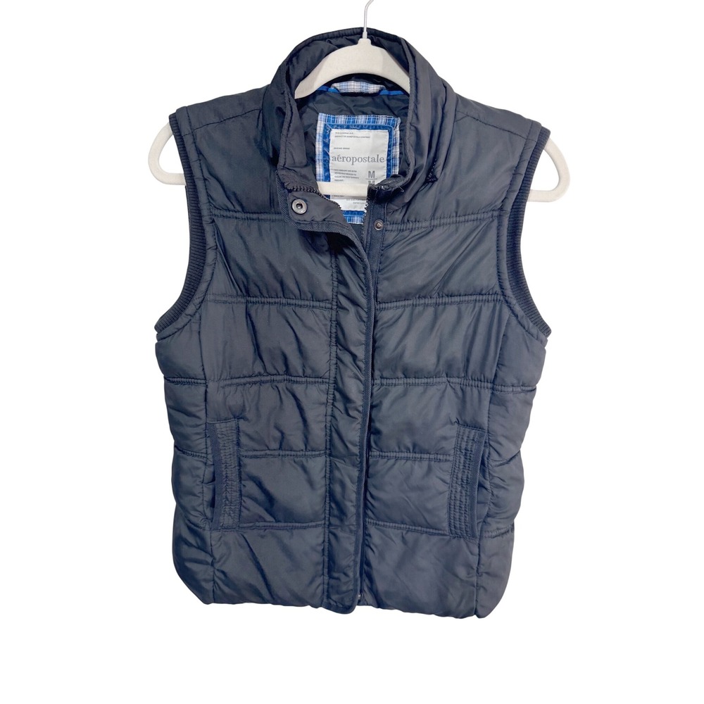 Aeropostale Medium Black Puffer Vest Women's Quilted Zip Up